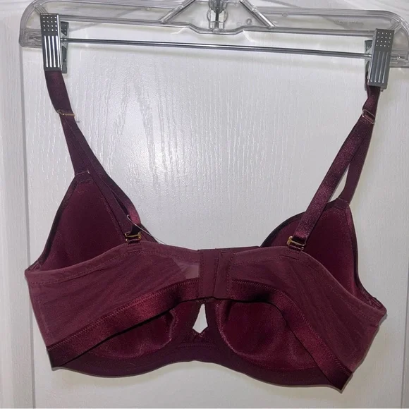 New! Soma Bra Bundle Burgundy Wine Lot of 2 Floral Lace & Smooth Full Coverage - Picture 3 of 7